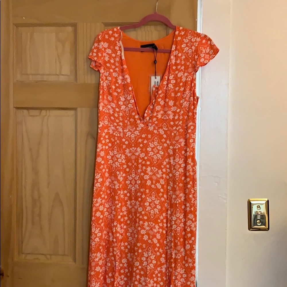 MinkPink Delilah Orange Floral Maxi Dress